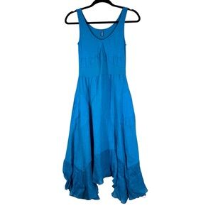 Inizio Women’s Italian Linen Magic Dress Sandwashed Maldives Lagenlook Small